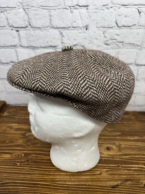 Gorra KANGOL Lana Espiga 504 Hiedra Plana Cabbie Newsboy Marrón Hombre Talla Grande Foto 1 de 4