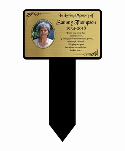 Gedenktafel Foto, personalisiert Rechteckform Grab Garten Markierung Plakette - Bild 1 von 8