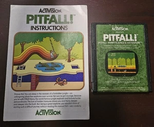PITFALL Atari 2600 VCS TES AUTHENTIC Cartridge plus Manual 1982 - Bild 1 von 3