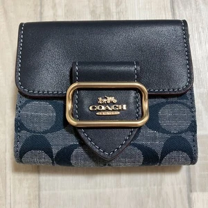 COACH Small Morgan Wallet Signature Chambray Denim CH151 outlet F/S JP New - Picture 1 of 3