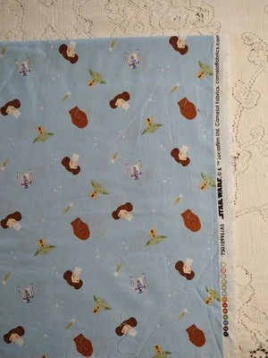 Light Blue Star Wars Mini Figures by Camelot Fabrics 17"x42" - Image 1 of 3