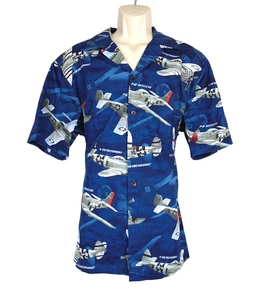RJC Hawaiihemd Knopfleiste Kurzarm WW 2 Jagdflugzeuge Herren Größe XL - Bild 1 von 10