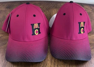 2 Cappelli McDonald's Logo Rosso e Nero 50+ Cappellini Protezione UV Asciugatura Rapida Nuovi - Foto 1 di 5