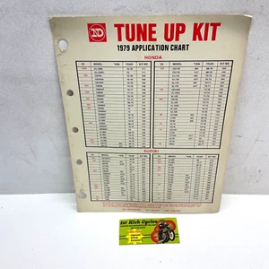 1979 ND TUNE UP KID APPLICATION CHART HONDA DEALER BINDER INSERT - Picture 1 of 2