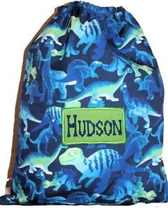 Book / Library Bag | Shopping Toy Bag | SML | Dinosaur Fun BL | 1st Name FREE - Picture 1 of 24