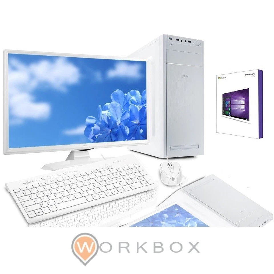 PC DESKTOP I3-7100 BIANCO WIND10 WIFI SSD 240GB 8GB MONITOR MOUSE TASTIERA CASSE - Immagine 1 di 1