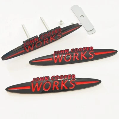3X Negro Rojo JOHN COOPER WORKS Rejilla Delantera Trasera Insignia Emblema PARA Mini JCW R56  Foto 1 de 3