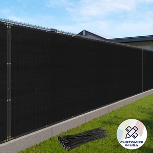 4' 5' 6' 8' Privacy Fence Screen Garden Yard Black Windscreen Mesh Shade Cover - Picture 1 of 8