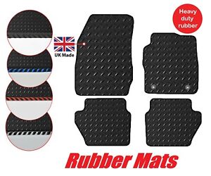 Ford Fiesta MK7 2012 to 2017 Tailored Car 3mm Rubber Mats & Edgings 2 Clips