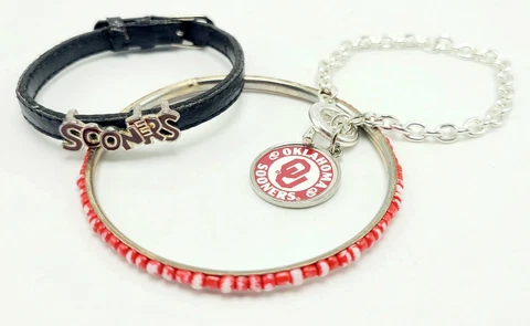 Oklahoma Sooners Bracelets Boomer Sooner Football Cover