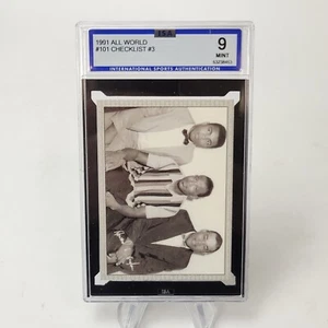 1991 AW SPORTS BOXING MUHAMMAD ALI CHECKLIST #101 ISA 9 MINT CASSIUS CLAY - Picture 1 of 2