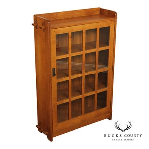 Stickley Mission Collection Oak Single Door Bookcase - Picture 1 of 15