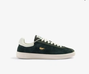 Lacoste Men's Baseshot Premium Suede Sneakers IN DARK GREEN / OFF WHITE