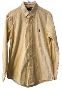 Polo Ralph Lauren Herren Oberhemd gelb weiß gestreift 15 1/2 32/33 Custom Fit - Bild 1 von 5