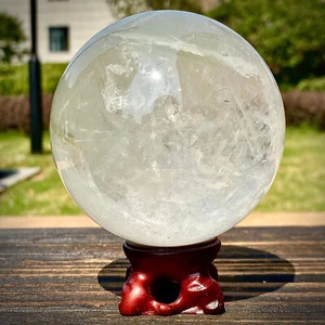 Sfera sfera cristallo quarzo trasparente cristallo bianco naturale 1,78 libbre guarigione - Foto 1 di 12