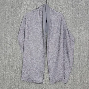 Cejon Scarf Womens Gray Floral Embroidered Textured Long Shawl Wrap 68x17 - Picture 1 of 11