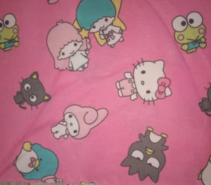 sanrio hello kitty  fun fabric pink piece 10 inches by 10 inch new - Picture 1 of 2