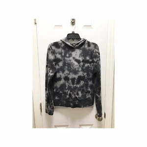 Monrow Black & Gray Tie Dye Hoodie Sweatshirt Size Small Pullover Pocket - Picture 1 of 9