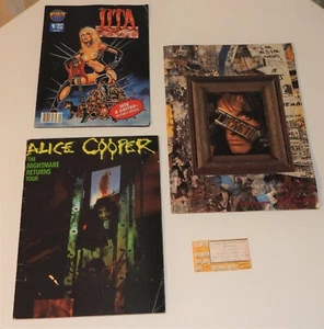 2 ALICE COOPER PROGRAMS CONCERT TICKET TRASHES THE WORLD & THE NIGHTMARE RETURNS - Picture 1 of 9