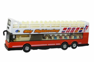SONIC CITY SIGHTSEEING BUS 7" DOUBLE-DECK OPEN-TOP DIECAST CAR 8150 - Picture 1 of 1