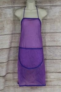 Hairdresser One Size Vinyl Apron Transparent See Through Purple - Picture 1 of 8
