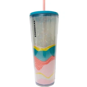 Starbucks Pastel Wave Iridescent Tumbler SKU Multicolor 24OZ Cold Cup New - Picture 1 of 6