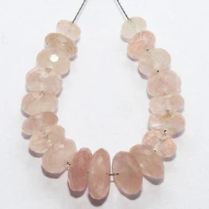37.35cts Natural Rose Quartz Briolette Faceted Loose Gemstones 5x3mm To 9x4mm - Picture 1 of 6