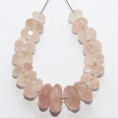 37.35cts Natural Rose Quartz Briolette Faceted Loose Gemstones 5x3mm To 9x4mm - Image 1 of 4