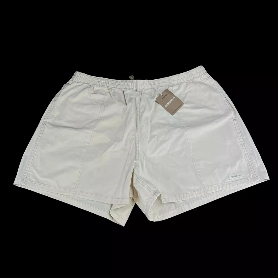 Patagonia Funhuggers Shorts 4" Women M Beige Cream Elastic Drawstring 57160
