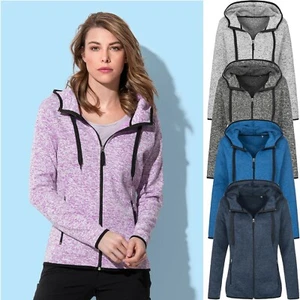 Mujer Chaqueta de Vellón de Punto Capucha Polar Chaqueta Contraste S-XL (B5950) - Imagen 1 de 4