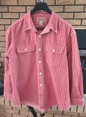 Duluth Men's XL 100% cotton jean red/white striped shirt heavy duty  fabric! - Image 1 of 3