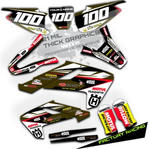 2016 2017 Husqvarna  125 250 350 450 DARK MILITARY BROWN KIT GRAPHICS DECALS    - Picture 1 of 4