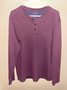 01.Algo Shirt Men’s Size L Maroon Long Sleeve quick Dry Henley Performance UV - Picture 1 of 7