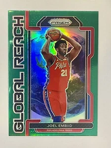Joel Embiid 2021-22 Panini Prizm Global Reach Green Prizm #2 Sixers - Picture 1 of 2