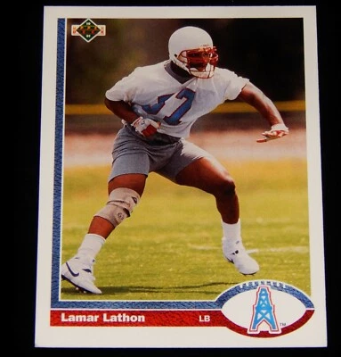 Vintage Football Card, 1991,NFL, UPPER DECK, HOUSTON OILERS, Lamar Lathon, # 424 - Image 1 of 2