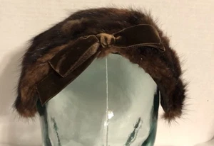Vintage Women's 50s 60s Patsy Anne Fur Hat Cap Hair Piece Head Piece Headband - Picture 1 of 11
