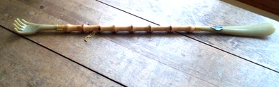 Vtg Combination  bamboo Shoe Horn Back Scratcher Acrylic Made in Italy 21” EUC - Image 1 of 3