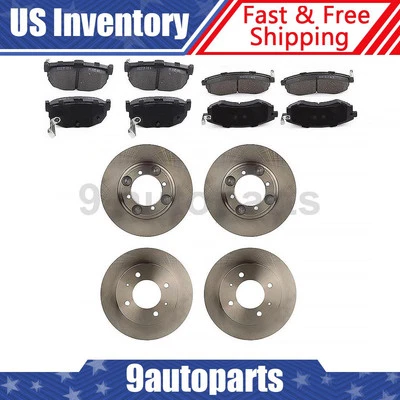 Rotores de freno delanteros y traseros + pastillas de freno para Hyundai Elantra 1997 1998 Foto 1 de 4