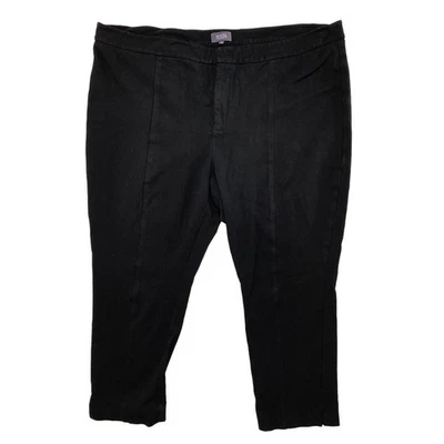 Pantalones NYDJ Plus Lift Teck Technology Costura Central Frente Plano Cortos Negros Talla 24W Foto 1 de 4