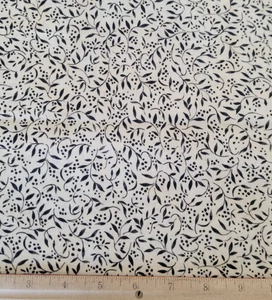 Rooster Strut Vines by Susan Winget Cream and Black Vines Cotton Fabric - Picture 1 of 3