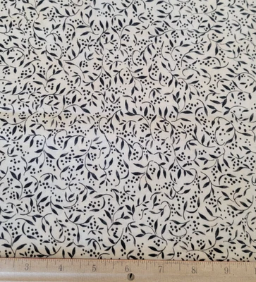 Rooster Strut Vines by Susan Winget Cream and Black Vines Cotton Fabric - Image 1 of 3