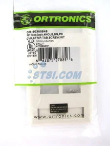 Placa frontal Ortronics OR-40300546 4 puertos TracJack, blanco niebla ~ STSI - Imagen 1 de 3