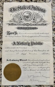 1920 Indiana Governor James Goodrich & Future Gov. Jackson Hand Signed Document - Picture 1 of 2