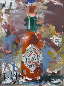 Tabasco Sauce – Original Impressionist Acrylic on Canvas 12x9, Signed - Picture 1 of 9