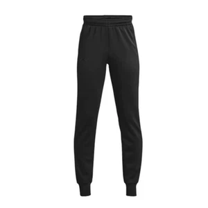 Under Armour Boys Medium Youth Loose UA Armour Fleece Joggers Black Pockets - Picture 1 of 13