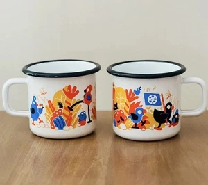 Duck And Friends Emaille Camping Tassen Deko Entenbecher 2er Set - Bild 1 von 7