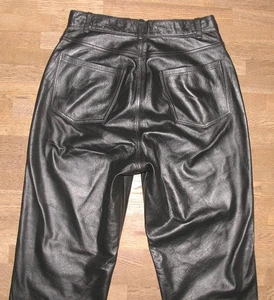 " STREET ONE " Damen- LEDERJEANS / Lederhose in schwarz aus Glattleder Gr. 38 - Bild 1 von 4