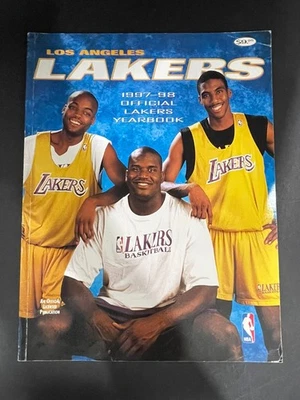 1997-98 Los Angeles Lakers Basketball Yearbook - Shaq / Van Exel / Jones / Kobe - Image 1 of 3