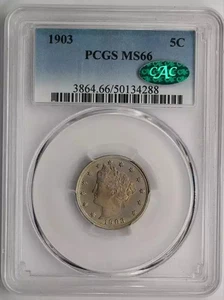 1903 Liberty Nickel PCGS MS66 CAC - Picture 1 of 4
