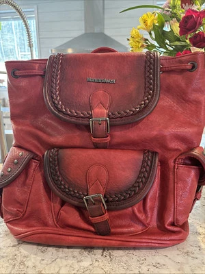 Женский красный кожаный рюкзак сумочка Montana West - Изображение 1 из 3